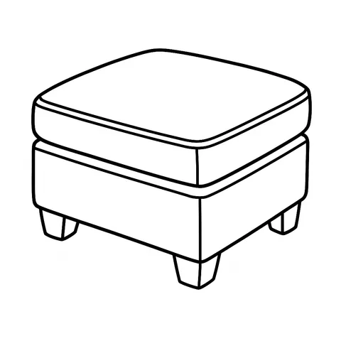 Cozy Ottoman Coloring Page