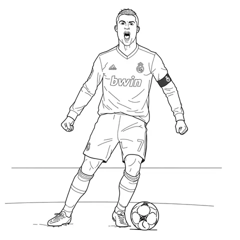 Cristiano Ronaldo Goal Celebration Coloring Page