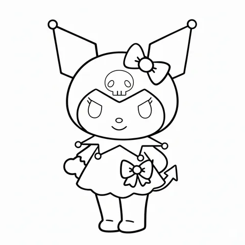 Cute & Cheeky Kuromi Coloring Page
