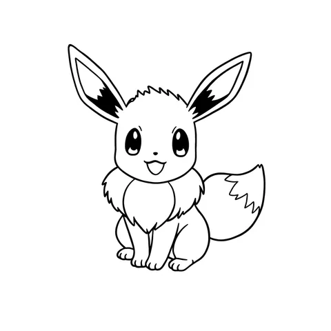 Cute Eevee Pokemon Coloring Page