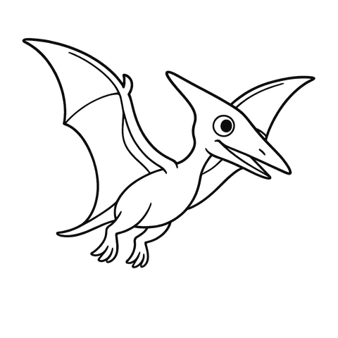 Cute Pterodactyl Flying Coloring Page