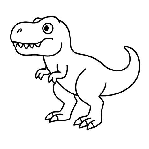 Cute T-Rex Dinosaur Coloring Page