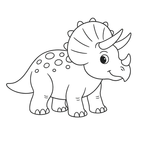 Cute Triceratops Coloring Page