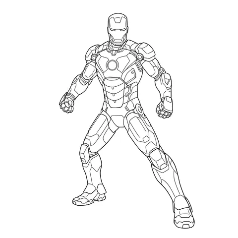 Dynamic Iron Man Coloring Page