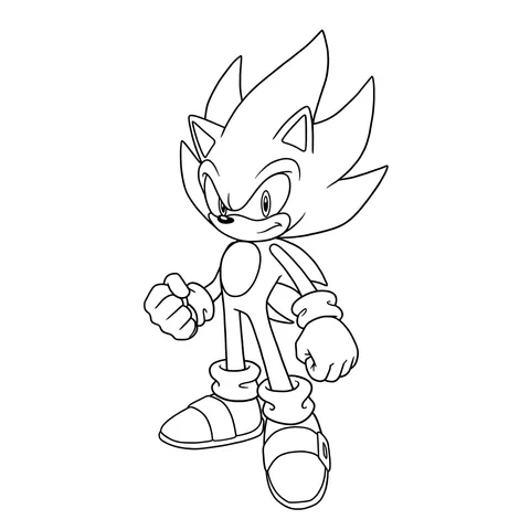 Dynamic Super Sonic Coloring Page