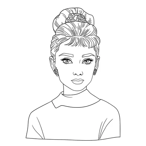 Elegant Audrey Hepburn Inspired Coloring Page
