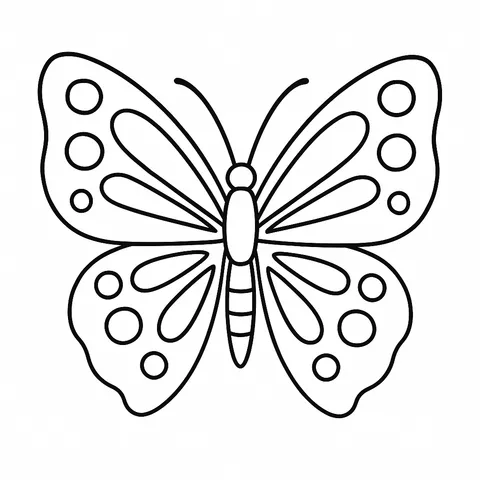 Elegant Butterfly Outline Coloring Page