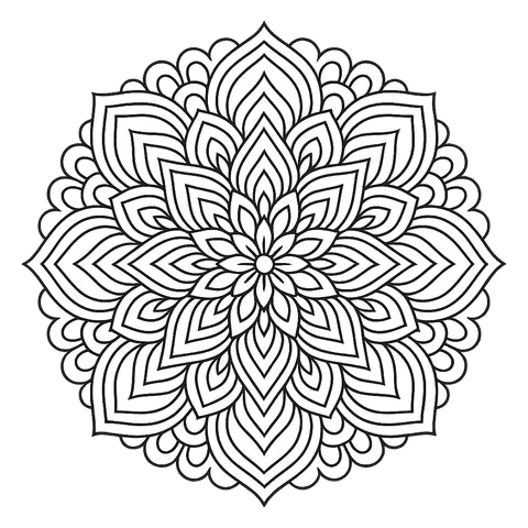 Elegant Floral Mandala Coloring Page