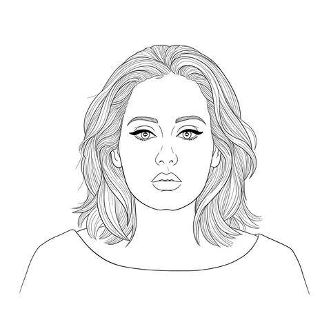 Elegant Woman Portrait Coloring Page