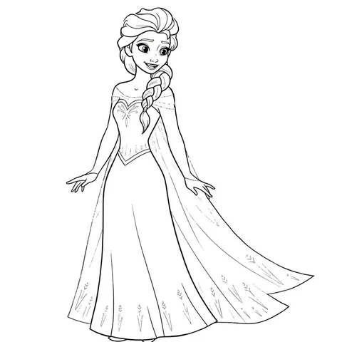Enchanting Elsa the Snow Queen Coloring Page