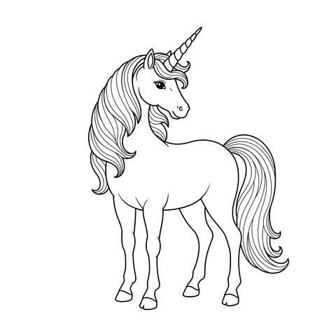 Enchanting Unicorn Coloring Page