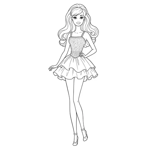 Fashion Fun Barbie Coloring Page