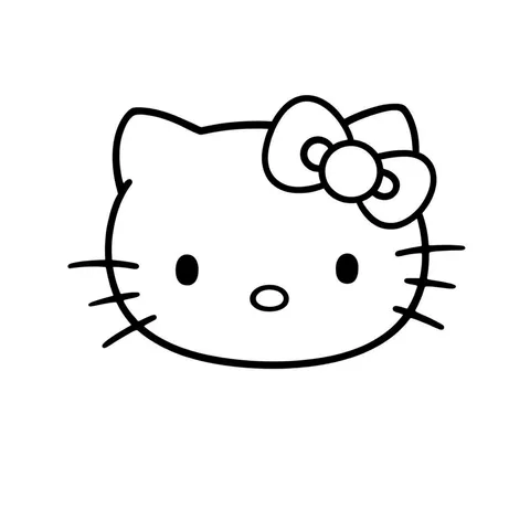 Adorable Hello Kitty Face Coloring Page