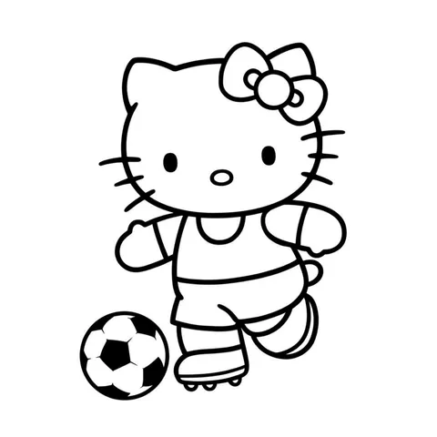 Hello Kitty Soccer Star Coloring Page