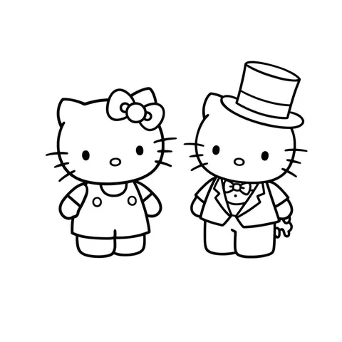 Hello Kitty Wedding Bliss Coloring Page