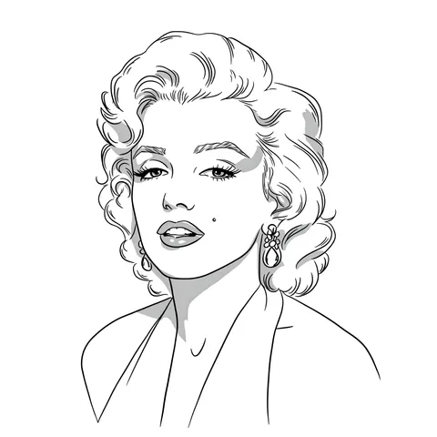 Iconic Marilyn Monroe Portrait Coloring Page