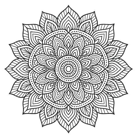 Intricate Floral Mandala Coloring Page