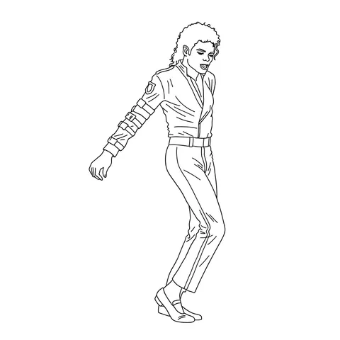King of Pop Michael Jackson Coloring Page