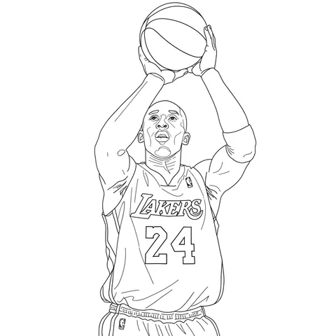 Kobe Bryant Lakers Legend Coloring Page