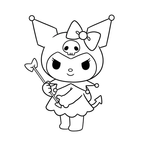 Kuromi the Mischievous Rebel Coloring Page