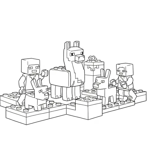 LEGO Minecraft Llama Adventure Coloring Page