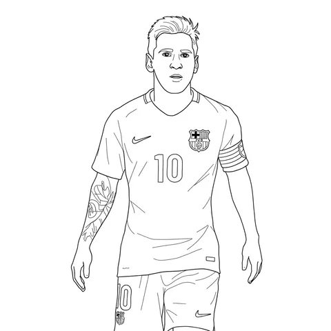 Lionel Messi Football Legend Coloring Page