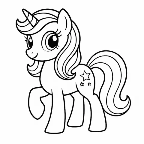 Magical Unicorn Pony Coloring Page
