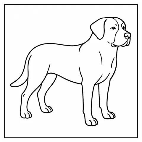 Majestic Mastiff Dog Coloring Page