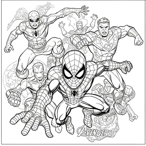 Marvel Superheroes Epic Battle Coloring Page