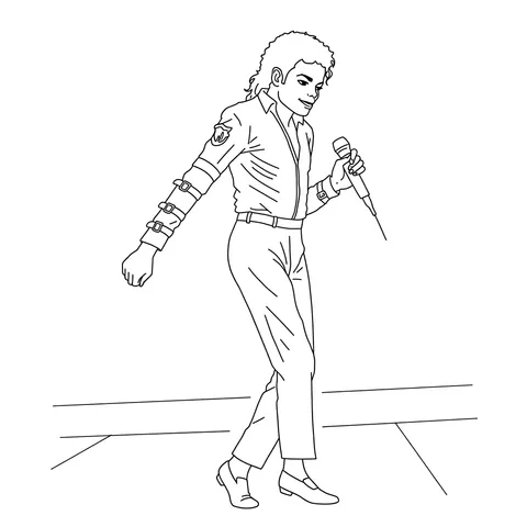 Michael Jackson King of Pop Coloring Page