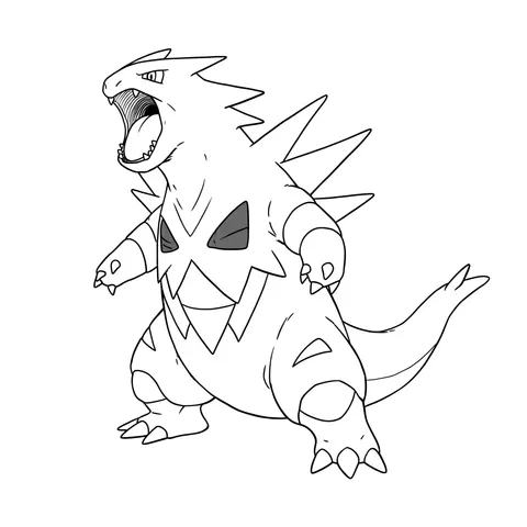 Mighty Tyranitar Pokémon Coloring Page
