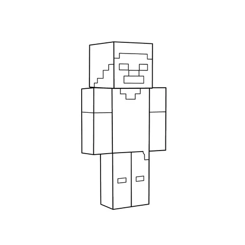 Minecraft Steve Coloring Page