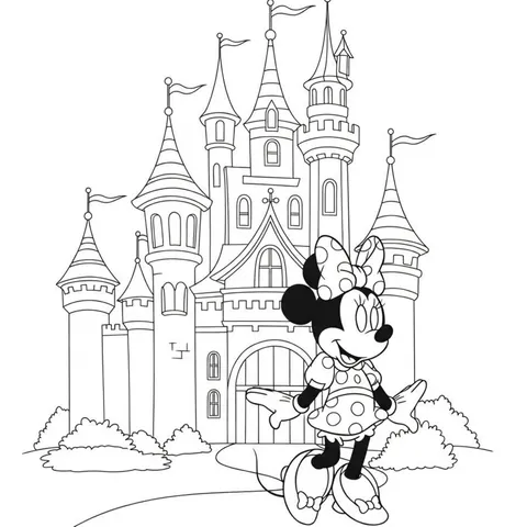 Minnie Mouse Castle Adventure Coloring Page
