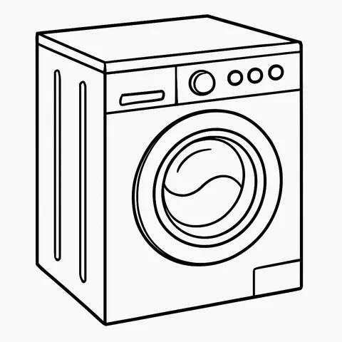 Modern Washing Machine Coloring Page