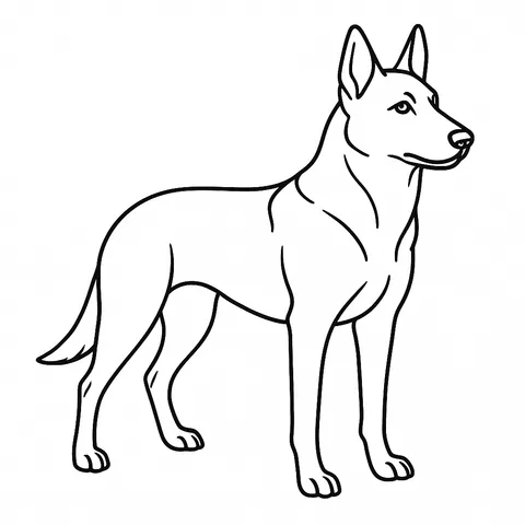 Noble German Shepherd Dog Coloring Page