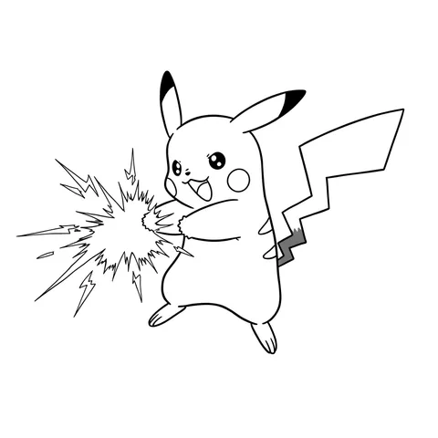 Electrifying Pikachu Coloring Page