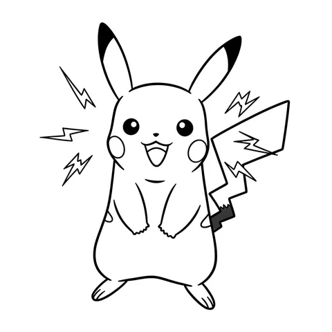 Electrifying Pikachu Coloring Page