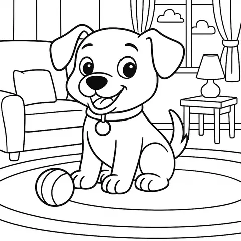 Playful Puppy Pal Coloring Page