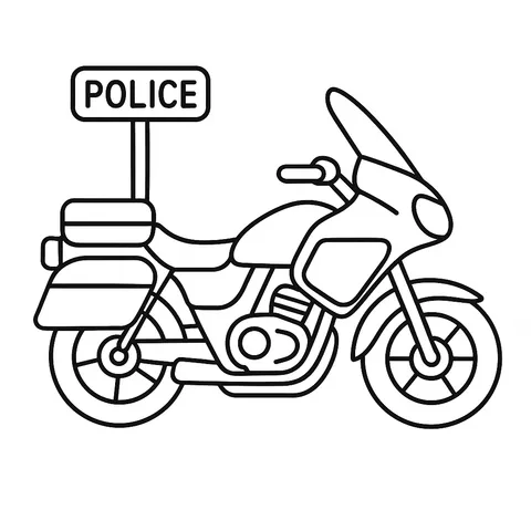 Police Motorcycle Patrol Coloring Page