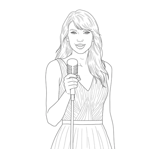 Pop Star Diva Coloring Page - Taylor Swift
