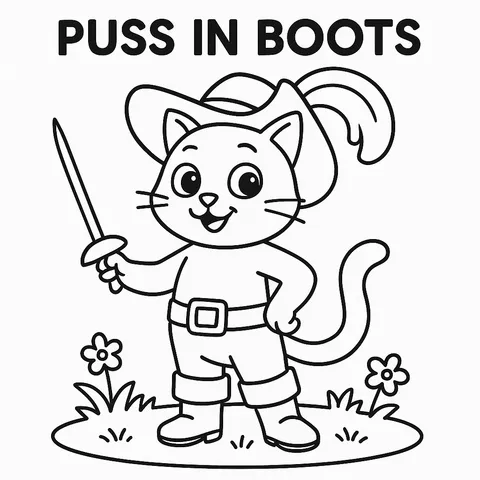 Brave Puss in Boots Coloring Page Adventure