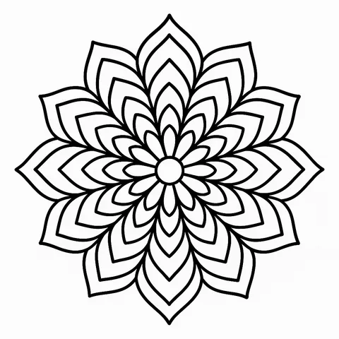 Simple Flower Mandala Coloring Page