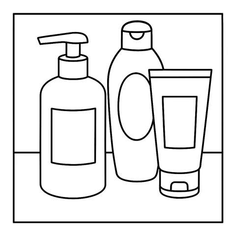 Simple Toiletries Set Coloring Page