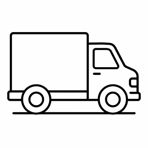 Simple Delivery Truck Coloring Page