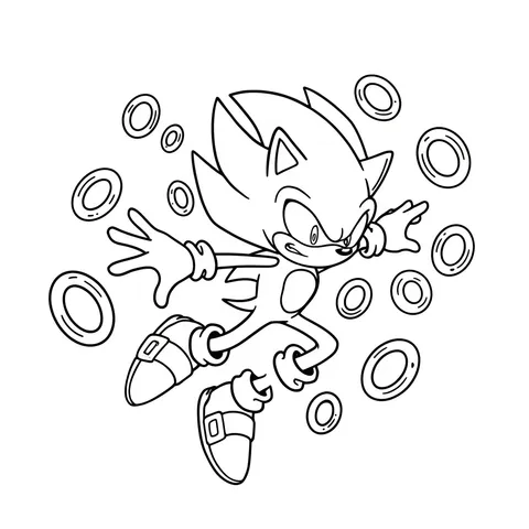 Sonic the Hedgehog Ring Rush Coloring Page