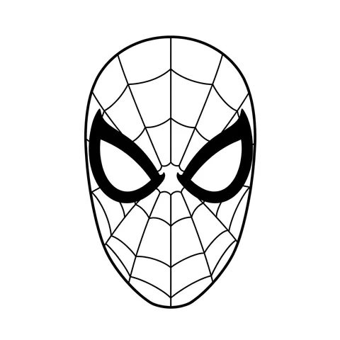 Iconic Spider-Man Mask Coloring Page