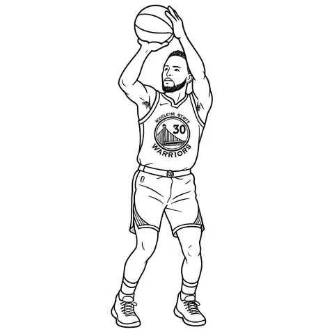Stephen Curry Shooting Form Coloring Page
