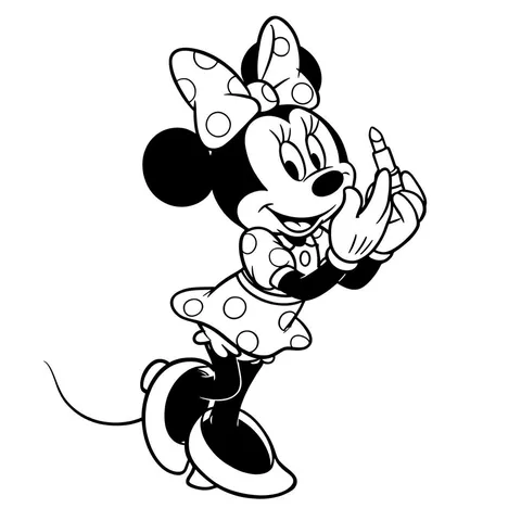 Stylish Minnie Mouse Lipstick Fun Coloring Page