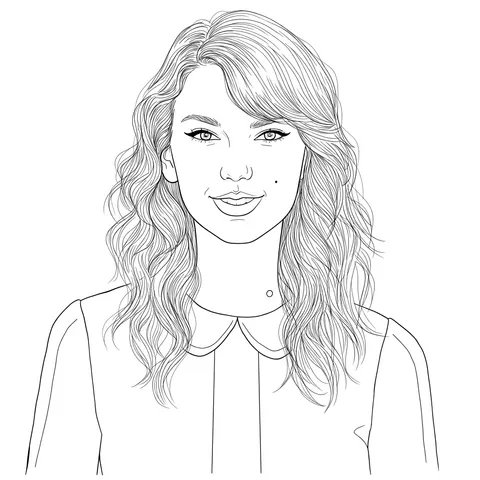 Iconic Taylor Swift Coloring Page