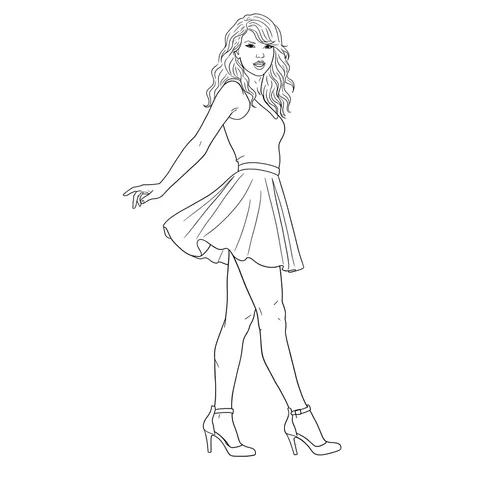 Taylor Swift Inspired Coloring Page